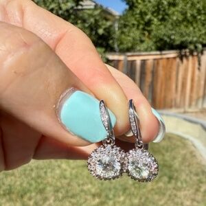 Genuine Moissanite Drop Earrings 2 ct